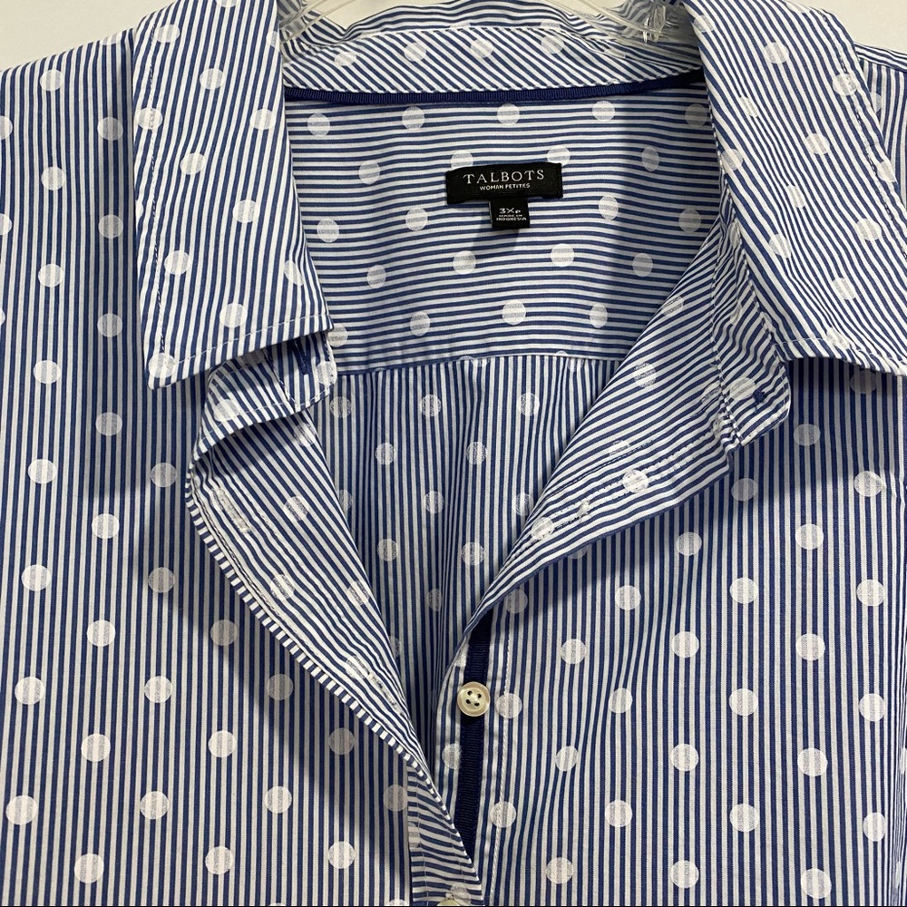Talbots Plus Size Petites Button Down Blouse Stri… - image 7